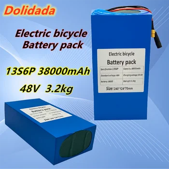 48V 38ah 13s6p Litij-ionska Baterija 48v 38000mAh 2000W električna kolesa baterije Vgrajen v 50A BMS