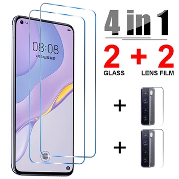 4IN1 Zelo Anti-fingerprint Kaljeno Steklo Na Huawei P40 Lite E 5G P20 Pro Zaščitnik Zaslon Na Huawei P30 P20 Lite 2019 stekla
