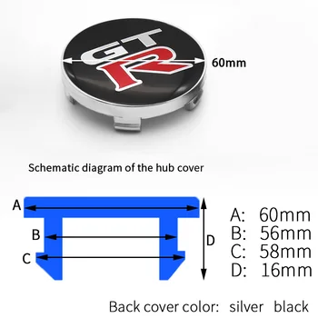 4pcs 60 mm kolo center hub pokrov zaščitni pokrov Avtomobila Emblem Nalepke Nalepke Kolo Center Skp za Nissan - GTR - NISMO-