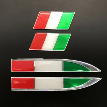 4pcs Italiji italijansko Zastavo Prtljažniku Avtomobila Fender Auto Emblem Značko Nalepke Nalepka