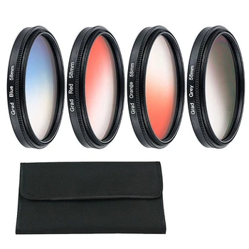 4Pcs Krog Diplomiral Postopno Gradient Barvni Filter za Objektiv Nikon Topovi Sony Pentax Fotoaparat