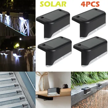 4PCS LED Sončna Pot, Stopnice na Prostem Svetlobo, Vrt, Dvorišče Ograjo Steno Krajine Lučka za Sončno Svetlobo na Prostem za ponovno Polnjenje Ni-MH Baterije #N