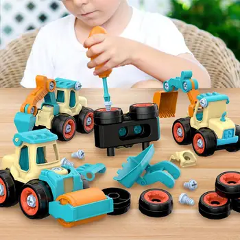 4Pcs/Set Otrok Simulacije Snemljiv Drsna Kopač Model Ročno Sestavljanje Inženiring Vozila DIY Izobraževalne Igrače