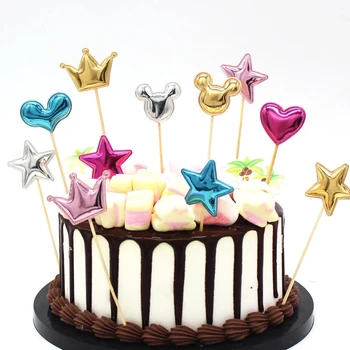 5/10Pcs love happy birthday cake pokrivalo krono zvezd torto pokrivalo poroka, otroci rojstni dan dobave torto dekoracijo logotip