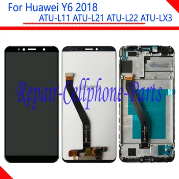 5.7 palčni Full Zaslon LCD + Touch Screen Računalnike Skupščine + Okvir Kritje Za Huawei Y6 2018 ATU-L11 ATU-L21 ATU-L22 ATU-LX3