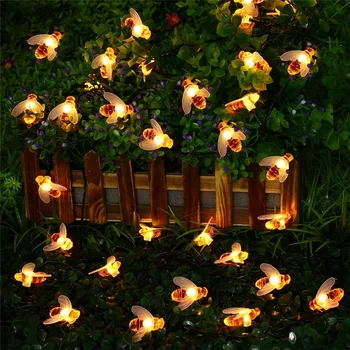 5/7M Čebel Oblikovan Niz LED Svetlobe Sončne Upravlja Poroko Venci Pravljice Luči Ramadana Počitnice Pbirthday Stranka Vrtni Okras
