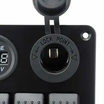 5 Banda LED Rocker Stikala Digitalni Voltmeter Dvojna Vrata USB 12V Vtičnico Kombinacija Nepremočljiva Avto Morskega Čolna
