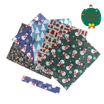 5 kos/veliko Božič Mozaik Bombažne Tkanine Snope Šivanje Kvadratnih Precut Ostanki DIY Quilting Ročno tkiva Božič Dekor naključno