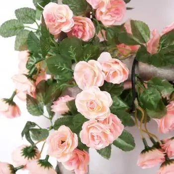 5 Pack 2,5 m Ponaredek Rose Trte Cvetje Garland Rastline Umetno Visi Cvet Vrtnice Ivy Doma Hotel svate Vrt Obrti Dekor