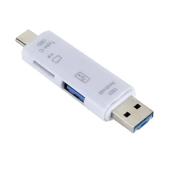 5 v 1, USB 3.0 Tip C / USB / Micro USB SD TF Pomnilniških Kartic OTG Adapter, Priključek za Visoke Hitrosti Pomnilniških Kartic PCI-E Riser
