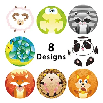 50-500pcs Risanka Živali Nalepke za Otroke Darilo Igrače Nalepke 8 Modelov Vzorec Fox Panda Živali Nagrado Nalepka