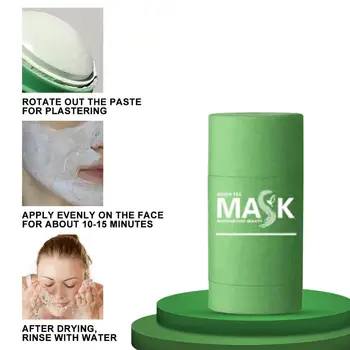 50 g Zeleni Čaj za Čiščenje Maska za Čiščenje z Glino Palico Masko za Nego Obraza, Lepota, Anti-Akne Jajčevec Nadzor Olje Zob za Nego Kože Y6W5