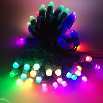 500pcs 12 mm WS2811 Barvno LED Luč Pixel Modul 5 v DC vhod IP68 vodotesen RGB barvni 2811 IC Digitalni LED božični Luči