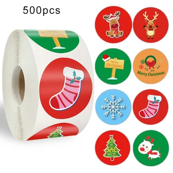500pcs/Roll Scratch Off Nalepke Tesnila Počitnice Božič daje Prednost Darilo Samolepilne Nalepke Santa Claus Snežinka Elk Božično Drevo