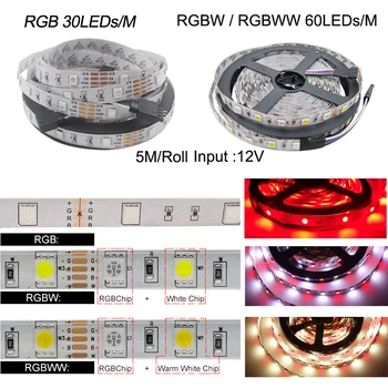 5050 LED Trakovi Led Barva Zamenljiva Prilagodljivo LED Trakovi Luči + WIFI Daljinski upravljalnik + Moč RGBW RGBWW 5M 10 M 15M DC 12V SMD
