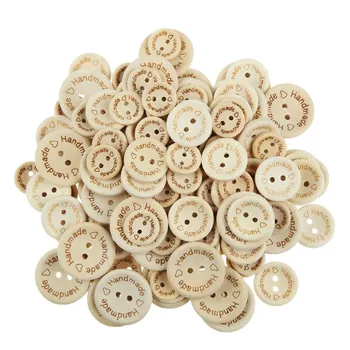 50pcs 2 Odprtine Okrogle Lesene Gumbe DIY Ročno izdelan Dekor Obrti Šivanje Gumbov za Šivanje Scrapbooking Oblačila Dodatki