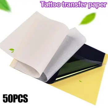 50Pcs Tattoo Mojstrov Matrica Papir za Prenos Hectograph Tatoo Dobav Dobava A4 papir velikosti karbon Papir Listi Za Tetovažo