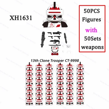 50pcs/veliko 332ND Ahsoka je Clone Trooper Connor iz Zraka Recon Stavke Bataljon Stavbe, Bloki, Opeke Zvezda Številke Vojne Igrača Vojak