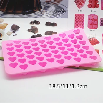 55 Mini Srce Oblika Silikonsko Plesni Čokolado Torto Dekoracijo DIY Sladkarije/Ice/Piškotki Kalup za Peko Pripomočke 18.5*11*1.2 cm