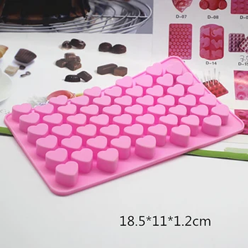 55 Mini Srce Oblika Silikonsko Plesni Čokolado Torto Dekoracijo DIY Sladkarije/Ice/Piškotki Kalup za Peko Pripomočke 18.5*11*1.2 cm