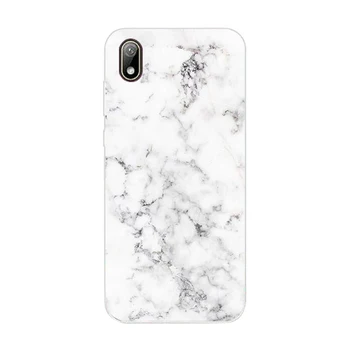58 Roza, bela, modra marmorja Silikon TPU Zaščitni Pokrov Primeru Telefon Na Primer Za Huawei Y5 Y6 Y7 Prime 2019 Primeru Mehko