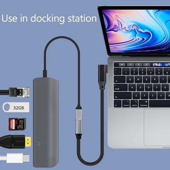 5A USB C Kabel Podaljšek, Moški-Ženska PD 100W Hitro Polnjenje Podatkov Za Macbook Tip C 3.1 Gen 2 Polnilnik Žice USBC Podaljšek Kabel