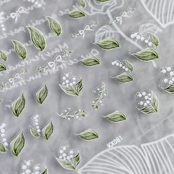 5D Campanula Cvet, Listi Soft Reliefno Olajšav Nail Art Nalepke Občutljivo 3D Lepilo za Nohte Okraski na Debelo Dropshipping