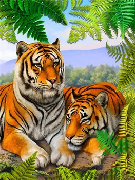 5D Diamond Slikarstvo Jungle Tiger Diamond Mozaik Diy Živali Celoten Krog Diamond Vezenje Navzkrižno Šiv Nosorogovo Doma Dekor