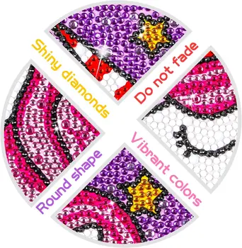 5D Diamond Slikarstvo Kit za Otroke Enostavno in Mala DIY Polni Sveder Barvanje z Število Kompletov Nosorogovo Vezenje Najboljše Darilo za Otroke