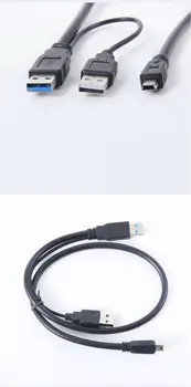 5G speed USB 3.0 power Y kabel dve Moški na USB mini 10pin za zunanji Trdi Disk 40 cm