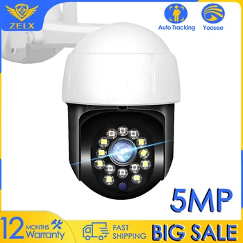 5MP kamero za Video Nadzor, IP Kamere, WiFi 1080P Brezžična Mini PTZ CCTV Varnostne Kamere na Prostem Auto Tracking 4X Digitalni Zoom Yoosee