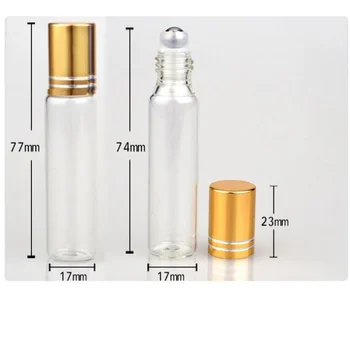 5Pcs 10 ml Steklene Prazno Steklenico Eterično Olje, Steklenica Roller Steklenico Subpackaging Steklenico (Zlata, Srebrna, Črna, Modra, Rdeča)