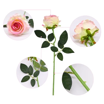5pcs Big Svilenih Vrtnic Umetno Cvetje Visoko Kakovost Pravi Dotik Flanela Povečal za Domačo dnevno Sobo, Namizni Dekor Poročne Dekoracije