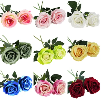 5pcs Big Svilenih Vrtnic Umetno Cvetje Visoko Kakovost Pravi Dotik Flanela Povečal za Domačo dnevno Sobo, Namizni Dekor Poročne Dekoracije