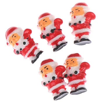 5PCS Lep Mini Božič Model Dekoracijo Slika Igrača Santa Claus Snežaka DIY Smolo Obrti, Malih Okraski