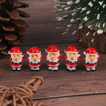 5PCS Lep Mini Božič Model Dekoracijo Slika Igrača Santa Claus Snežaka DIY Smolo Obrti, Malih Okraski