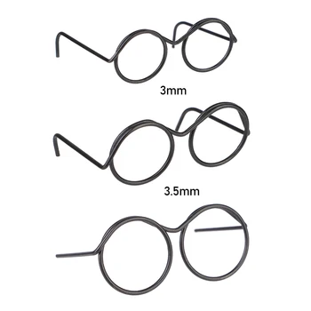 5PCS Retro Kovinski Krog Lutka Očal Okvir Lensless Miniaturni Očal Veliko Zbirko Kul Očala Za Blythe Lutka Accessorie