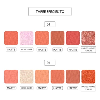 6 Barvni Multifunkcijski Oranžnega Abonmaja Senčila Mat Rdečilo Pearl Oči v Senci, Pigment Oči Ličila Paleta SANA889