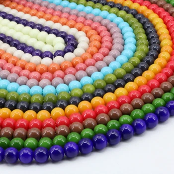 6 mm candy barve svoboden kroglice krog pečemo barve stekla žogo nakit, primerni za diy necdklace/zapestnica distančniki pribor 15inch B3249