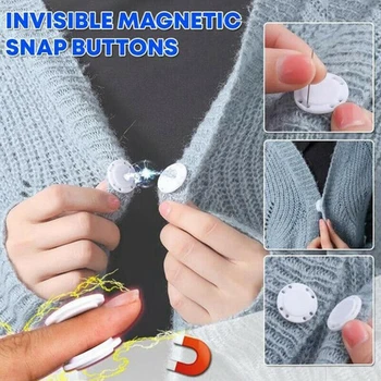 6 par Magnet Temno Sponke Samodejno Magnetni Gumbi DIY Snap Dvojno Stranicami 21/25 mm Šivalni Material za Oblačila, Tkanine, Oblačila
