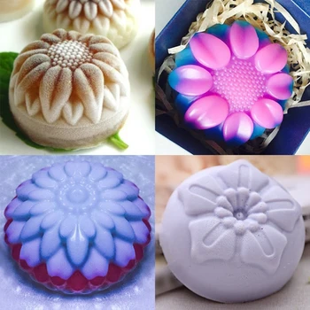 6 Votlini Cvet v Obliki Mila Plesni Silikonski DIY Ročno izdelane Sveče Torto Dobave 6 Hole Obrti Ročno izdelana Mila Plesni
