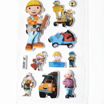 60 listov Bob Graditelja nalepke za Gradbeni inženir znakov DIY Nalepke za Otroke predšolski igrača mehurček nalepka