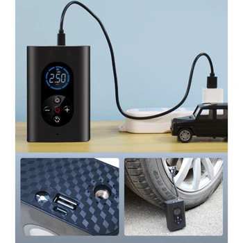 60 W Brezžični Prenosni Kompresor za Zrak Akumulatorski Električni Inflator Polnjenje prek kabla USB Monitor Pnevmatike Izposoja Črpalke Za Avto Z LED Osvetlitev