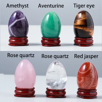 6pcs/box Naravni kristal Ametist jajce Zdravilne Rose quartzReiki Kristalno Domu Dekorativni energije kamen, Mineralne Rude Okraski darilo