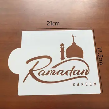 6Pcs/Set Eid Mubarak Ramadana Kave Cvet Spray Matrice Torta Dekoraterstvo DIY Predlogo Sladkorja v Prahu Sito