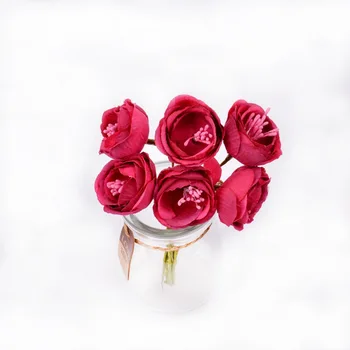 6pcs/veliko Umetnih 3cm Rose Šopek Simulacije Cvet Svile Cvet Diy Garland Headdress Poroka Dekoracija Poročne Rože