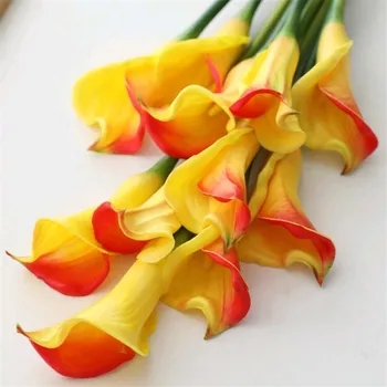 7pcs Pravi dotik Calla lily Velikosti Latex Callas Umetno Lily Cvetje za Poroko Centerpieces Doma Cvetlični Okraski
