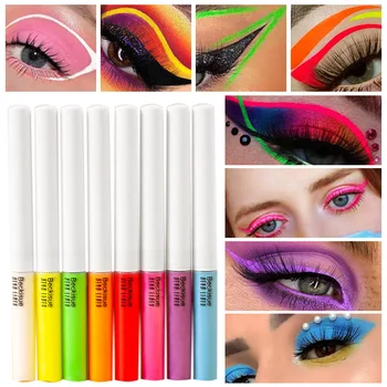 8 Barv Neon Tekoči Eyeliner Svetilnosti UV Eyeliner Nepremočljiva in Madeže-Dokazilo Eyeliner Svinčnik Obraz Ličila Barve