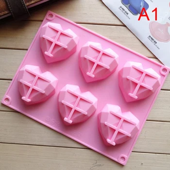 8-Votlini 3D Diamond Ljubezen Srce-Oblikovane Silikonske Kalupe za Goba Sladice Čokoladni Mousse Sladica Bakeware Pecivo Plesni Hrana Razred