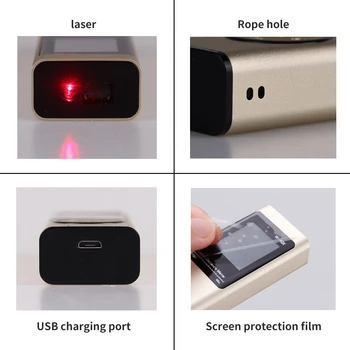 80 USB Digitalni Laser Rangefinder Elektronski Senzor Smart Digitalni Laserski Merilnik Območju Naprave Ravnilo Testnih Orodij